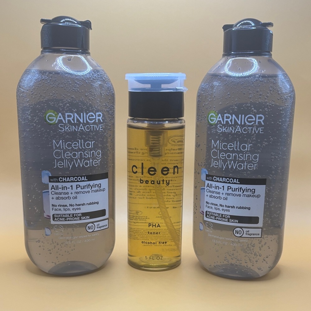 Garnier Micellar Cleansing Jelly Water with Cleen Beauty PHA Toner